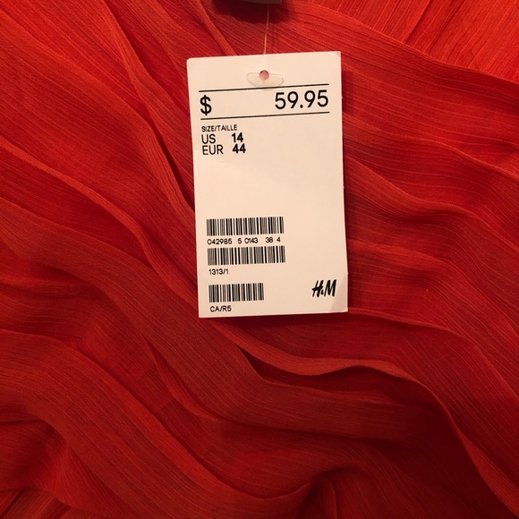 Orange dress with sheer over top - Picture 3 of 5